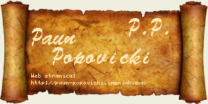 Paun Popovicki vizit kartica